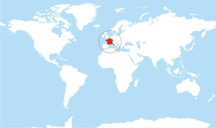 A frança no mapa do mundo
