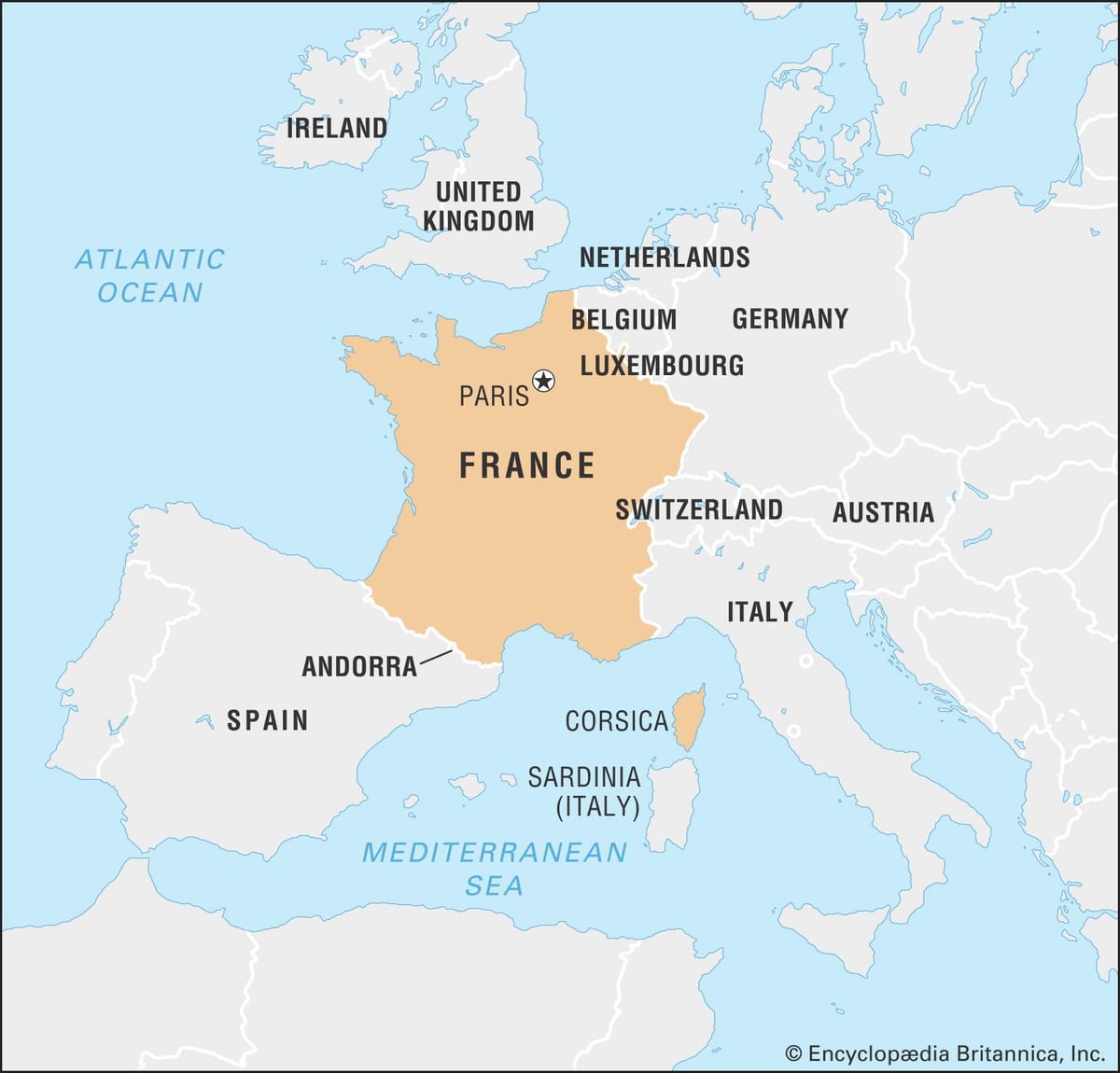 mapa de França, europa