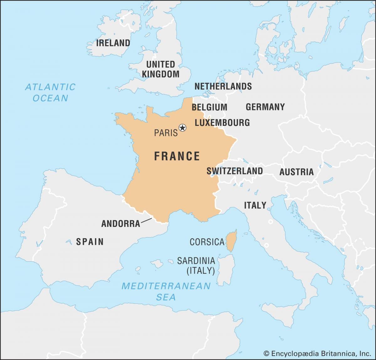mapa de França, europa