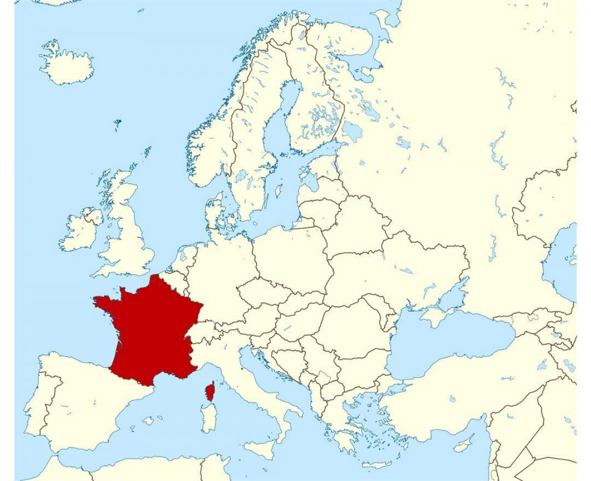 Mapa da França e da europa