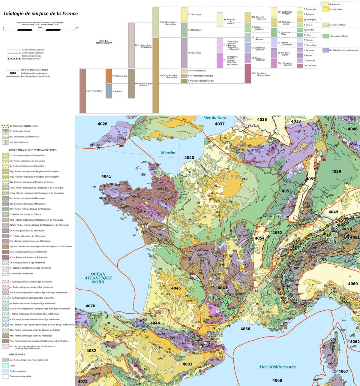 mapa da França geológico