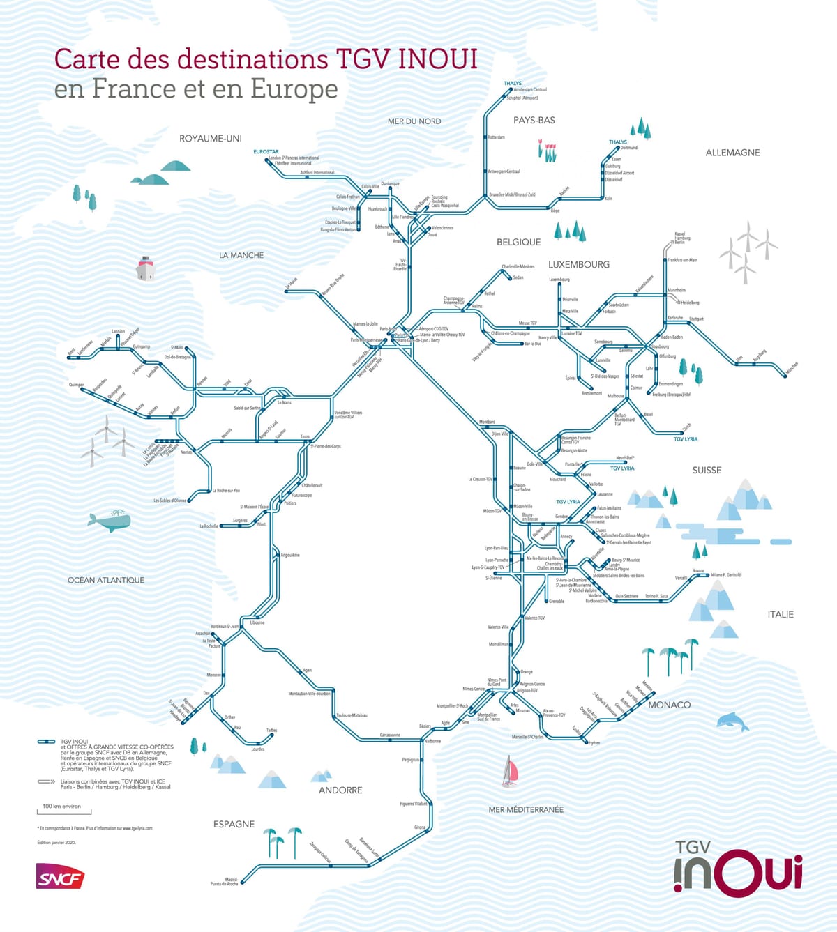 tgv França, mapa de rede