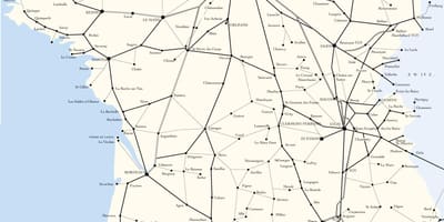 Mapa das linhas de trem na França