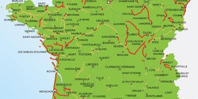 A frança de bicicleta mapa