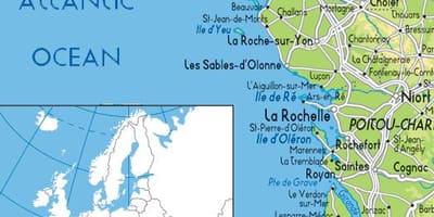 Mapa de França costa oeste