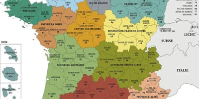 Mapa da França, do departamento de