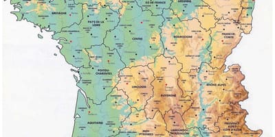 Mapa da França, a elevação