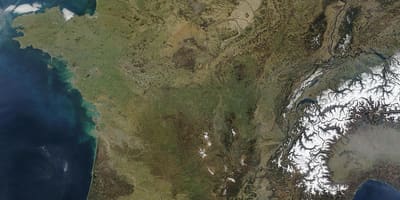 Mapa da França por satélite