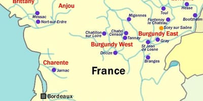 Mapa da França barco