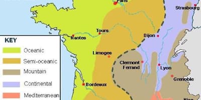 Mapa da França clima