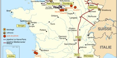 Mapa da França, a gasolina