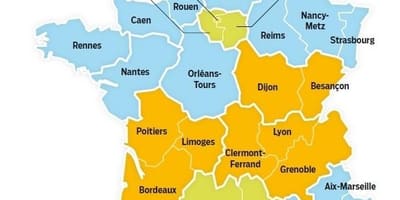 Mapa da escola de França