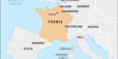 Mapa de França, europa