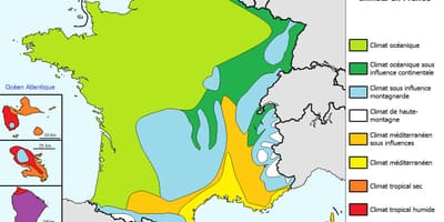 Mapa da França, tempo