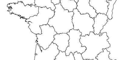 Mapa da França, preto e branco