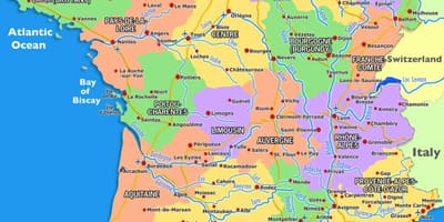 A frança num mapa