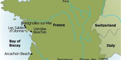 Mapa da França praia