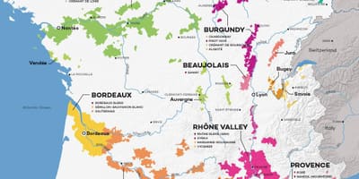 A frança, país de vinho mapa