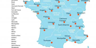 Mapa da França, hospital