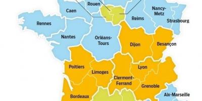 Mapa da escola de França