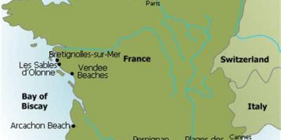 Mapa da França praia