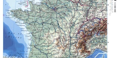 Grande mapa da França, com cidades