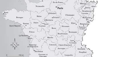 Mapa da França durante a revolução francesa