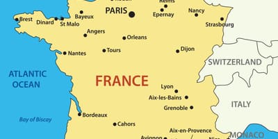 Mapa da França para crianças