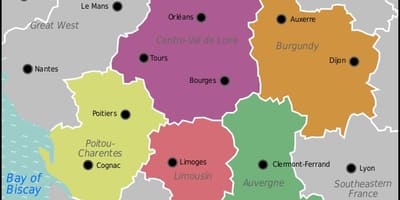 Mapa da França central
