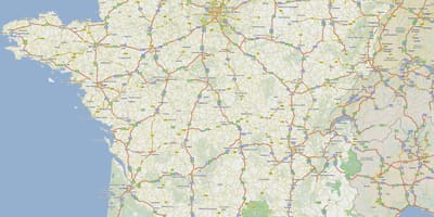França, mapa de estradas com portagem