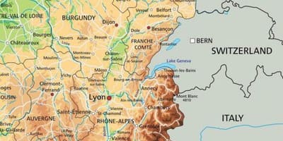 Mapa da França oriental
