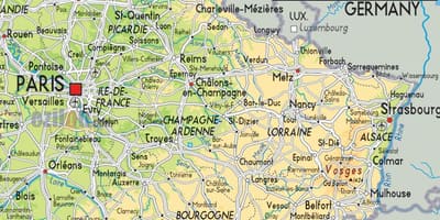 Mapa da França para o norte leste