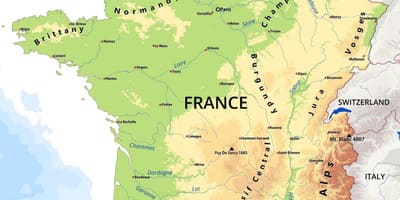 França características físicas mapa