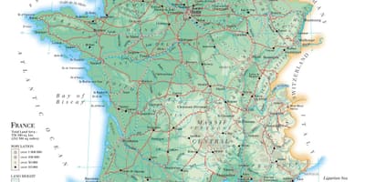 Mapa geográfico da França