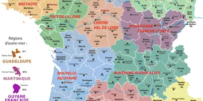 Mapa político da França com cidades