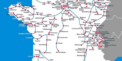 Mapa da França tgv rotas