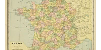 Mapa da França vintage